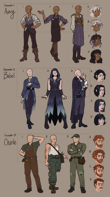 Visual Novel Character Concepts