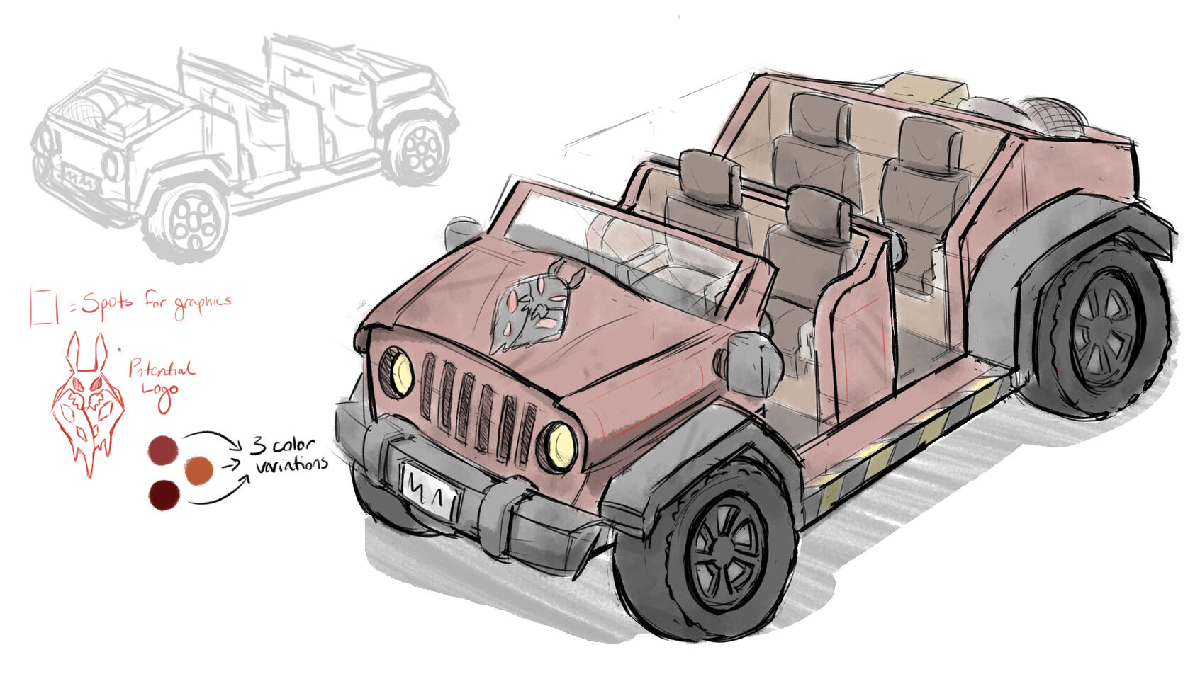 Early Ride Vehicle and Logo Concept
