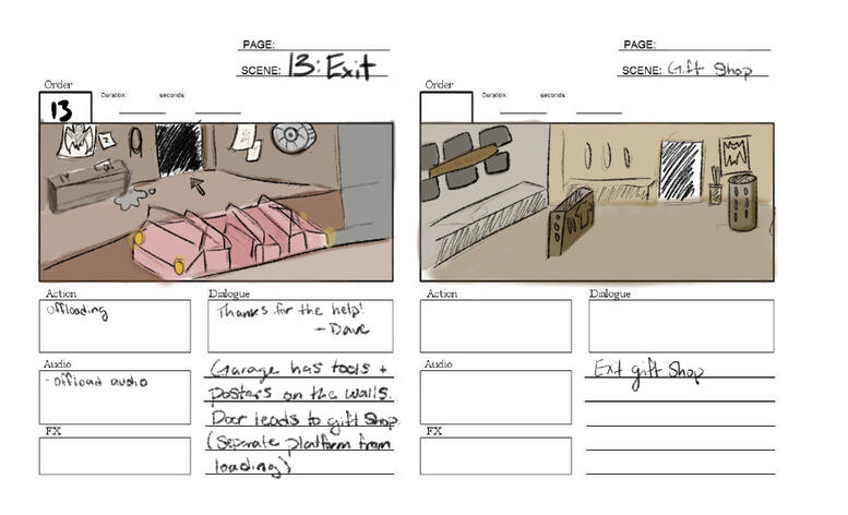 Scene 13 and exit