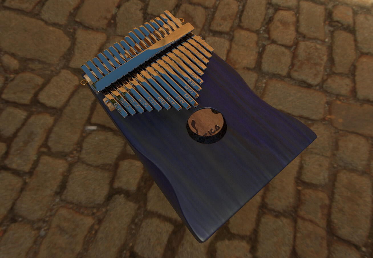 Kalimba 3D Model - Maya, Substance 3D Painter